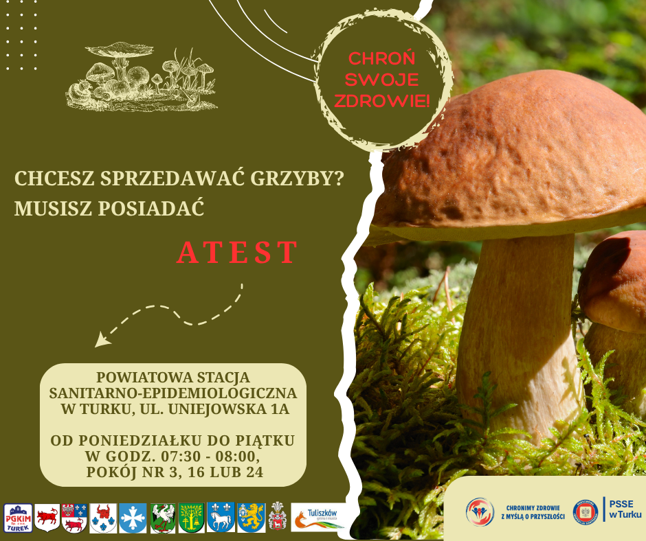 plakat dot. zasad  sprzedaży grzybów